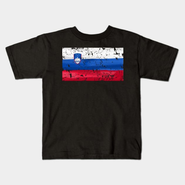 Slovenia Flag Kids T-Shirt by Dojaja